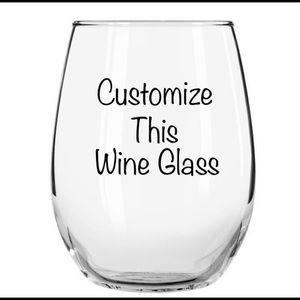 Customize your own stemless wine glass.